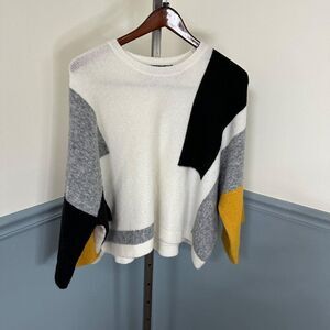 Parrish LA Color Block Wool Blend Oversized Fit Sweater Size OS